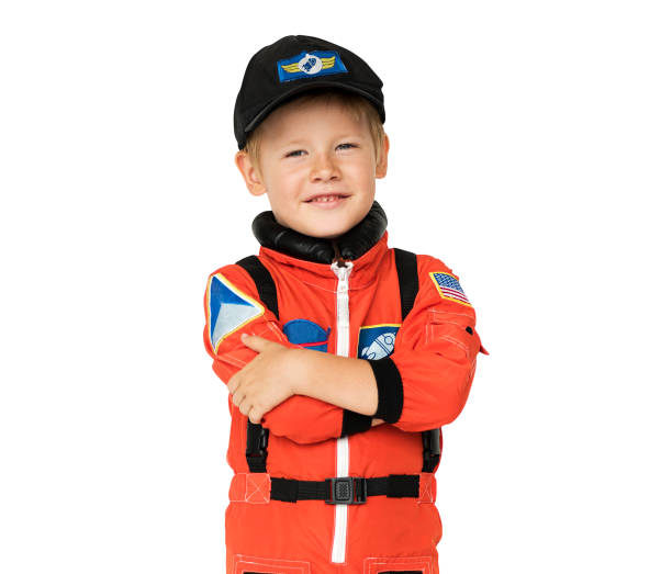 istock Little boy with astronaut dream job smiling 861181230
