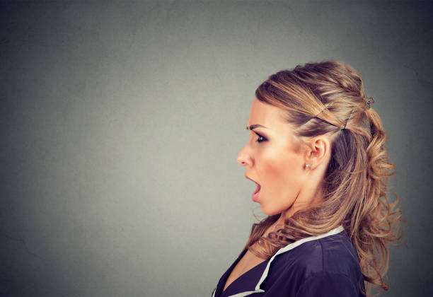 istock Side profile of a shocked young woman 861183744