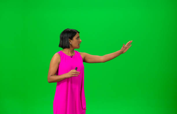 istock Journalist Against Green Background 861190060