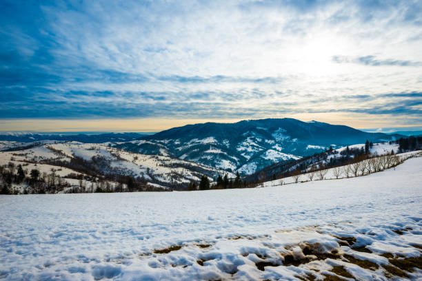 istock Trail in winter landscape. 861194190