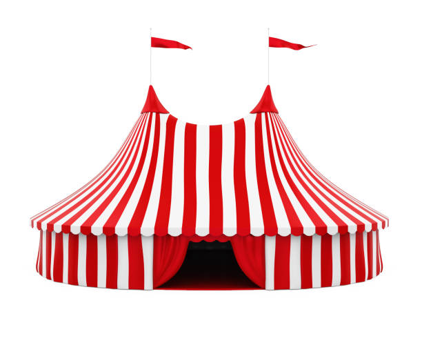 цирк палатки изолированы - circus tent стоковые фото и изображения