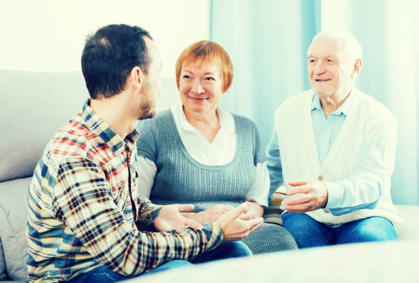 istock Grandparents and grandson talk 861202104