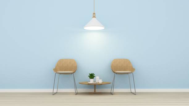 istock Interiro Relax space in condominium  and wall background decoration-3d rendering 861221164