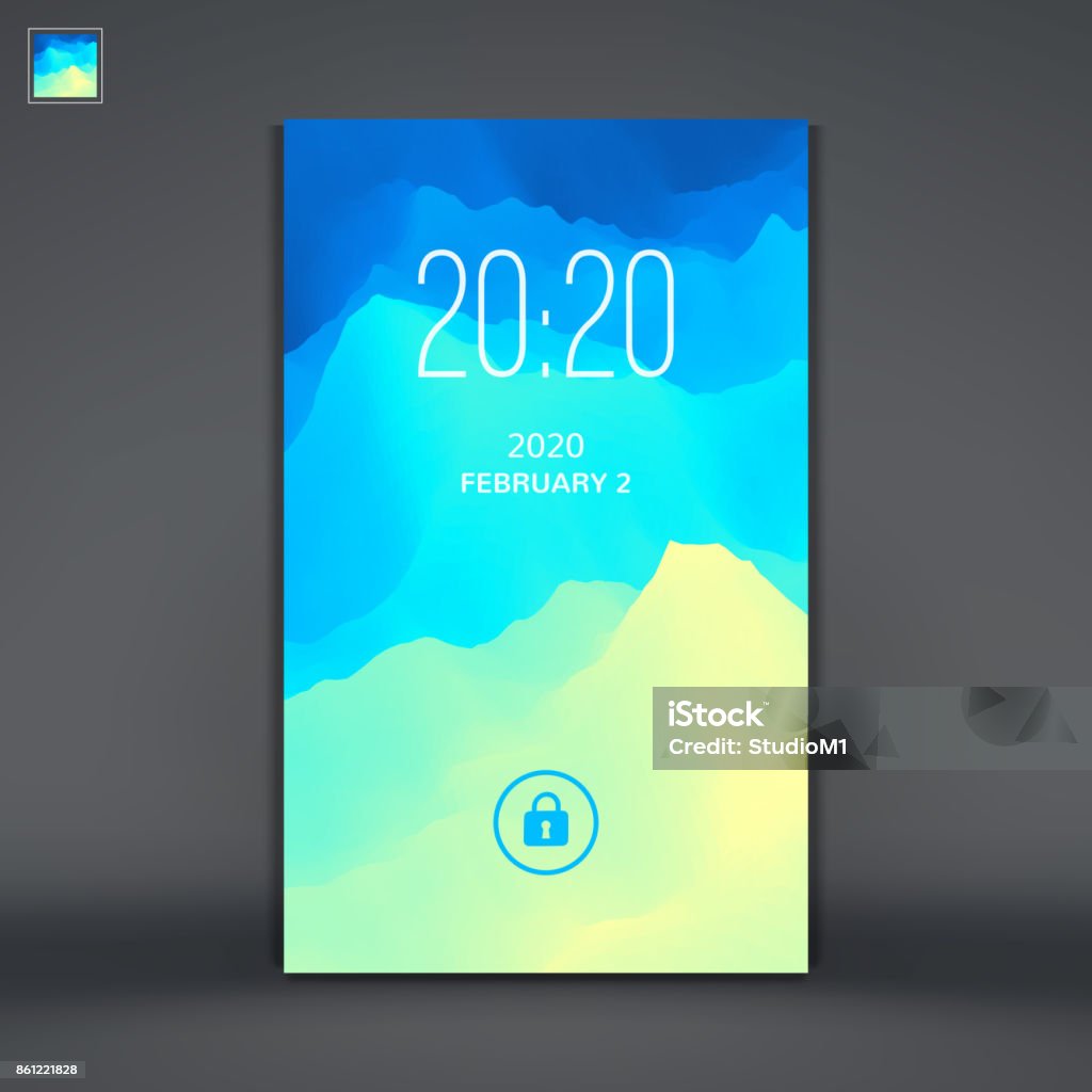 Android Lock Screen Vector Modern Lock Screen For Mobile Apps Mobile Wallpaper Vector Illustration ...