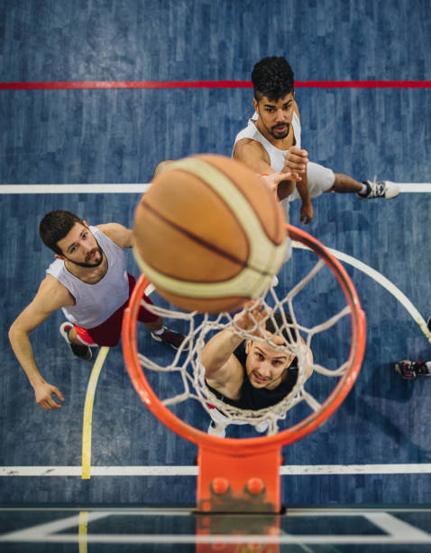 istock Above view of scoring at basketball match. 861226084