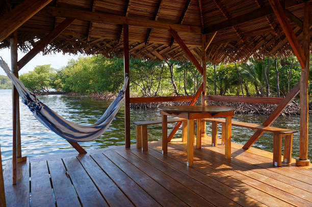 istock Palapa over water with hammock 861226684