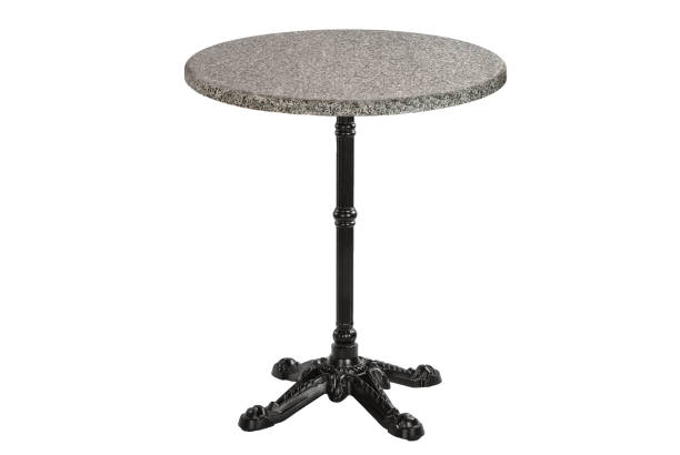 istock A wooden or stone table on a white background 861233618