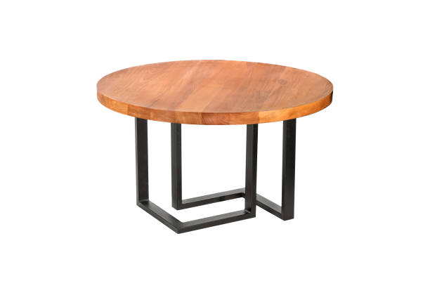 istock A wooden or stone table on a white background 861233634