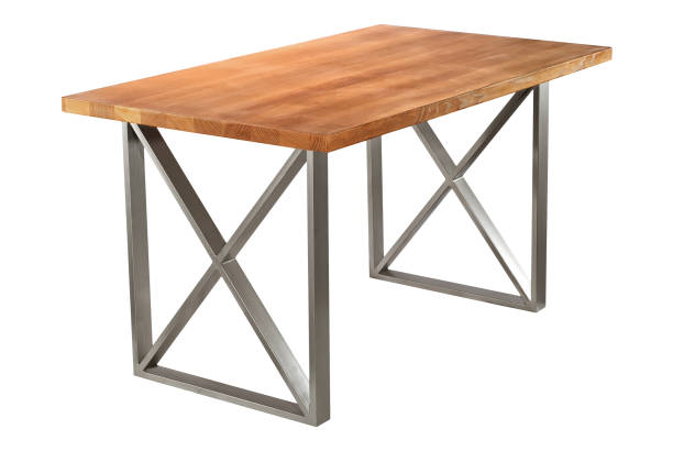 istock A wooden or stone table on a white background 861233680