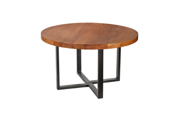 istock A wooden or stone table on a white background 861233710