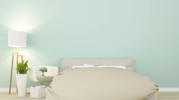 istock Interior Bedroom in hotel and wall decoration -3D Rendering 861237262