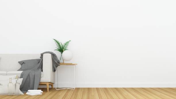 istock Interior Living space in apartment and wall background decoration - 3D Rendering 861240482