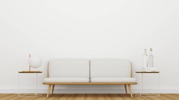 istock Interior Living space in apartment and wall background decoration - 3D Rendering 861240590