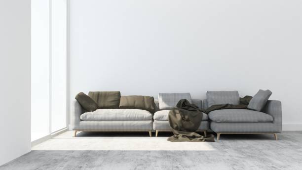 istock Living space room in apartment - 3d rendering 861247398