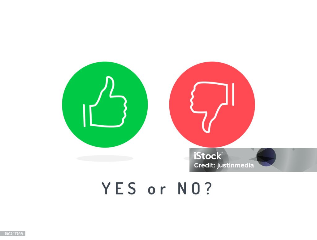 Like and dislike icons set. Thumb up and thumb down. Yes or no? Trendy flat vector. Trendy flat vector. Thumbs Up stock vector