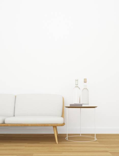 istock Interior Living space in condominium and wall background minimal  - 3D Rendering 861248456