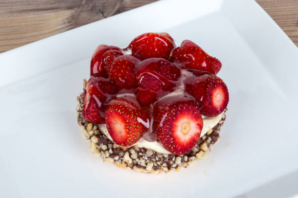 istock Strawberry Cake with Chocolate Served on Plate 861251504