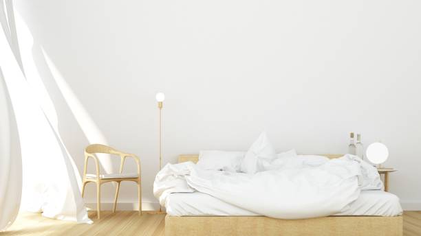 istock Bedroom minimal space in apartment - 3D Rendering 861254664