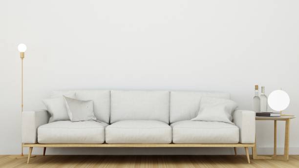 istock Living minimal space in apartment - 3D Rendering 861254694