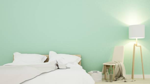 istock Bedroom minimal space in apartment - 3D Rendering 861254756