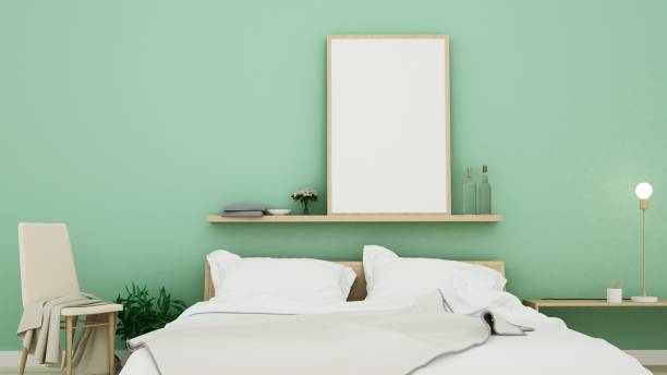 istock Bedroom minimal space in apartment - 3D Rendering 861254764