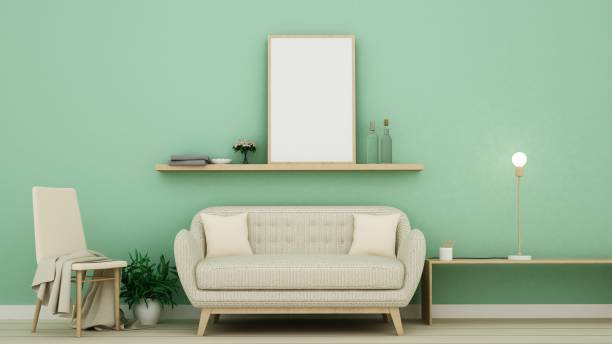istock Living minimal space in apartment - 3D Rendering 861254806