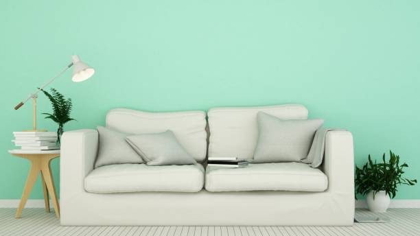 istock Living minimal space in apartment - 3D Rendering 861254854