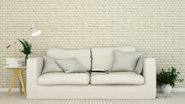 istock Living minimal space in apartment - 3D Rendering 861254894
