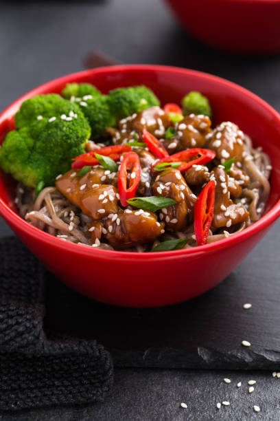 istock soba noodle with teriyaki chicken and broccoli 861254898