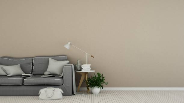 istock Interior Living minimal space in apartment and wall decoration - 3D Rendering 861255870
