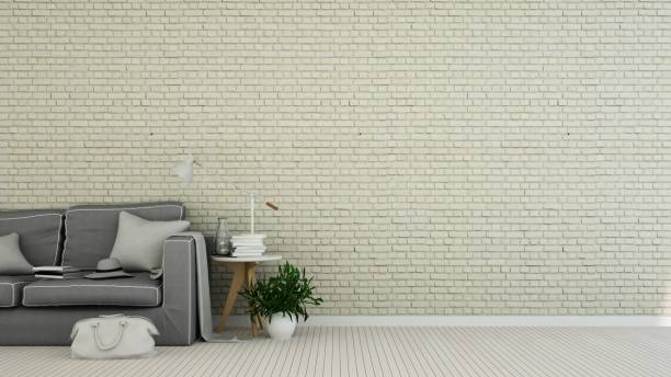 istock Interior Living minimal space in apartment and wall decoration - 3D Rendering 861256068