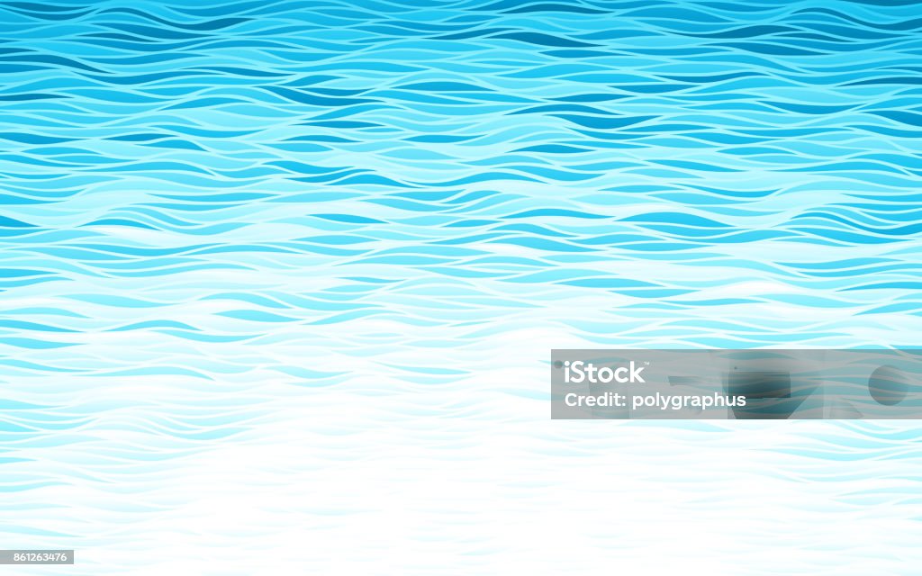 Blaue Wellen Hintergrund - Lizenzfrei Wasser Vektorgrafik