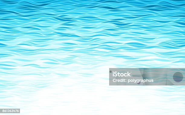Blaue Wellen Hintergrund Stock Vektor Art und mehr Bilder von Wasser - Wasser, Bildhintergrund, Meer
