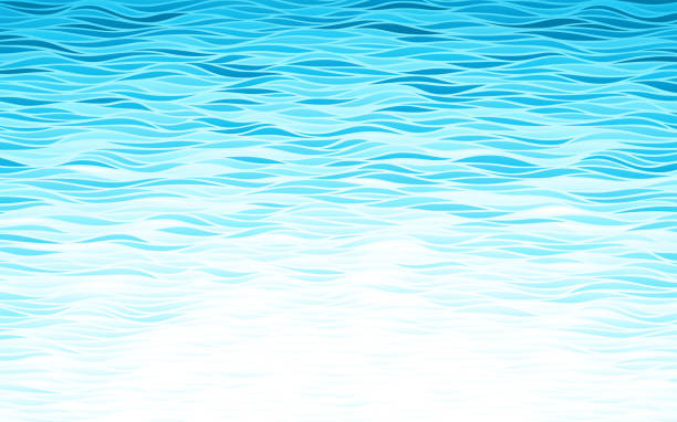 ilustraciones, imágenes clip art, dibujos animados e iconos de stock de fondo azul olas - mar
