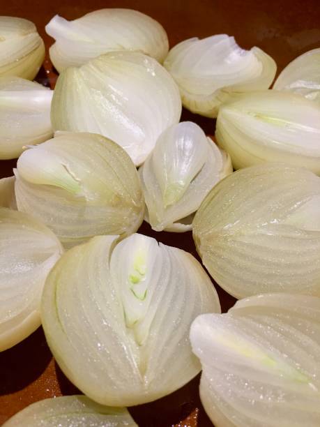 istock High angle view of steamed onions in a baking dish 861263692