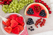 Heart Shaped Watermelon Salad with Fruits