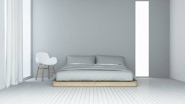 istock Bedroom space and bed head decorate in hotel - 3D Rendering 861271860