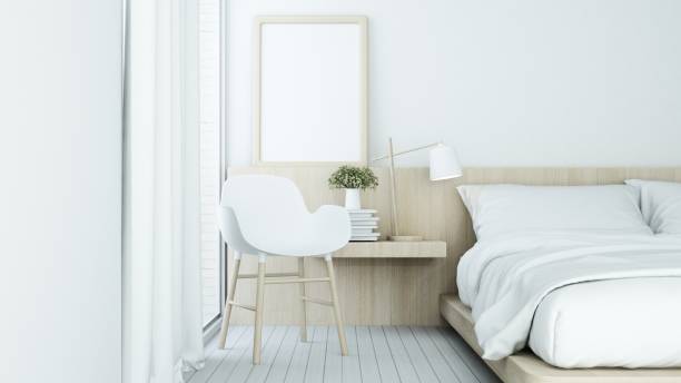 istock The interior minimal bedroom space in condominium - 3D Rendering 861275018
