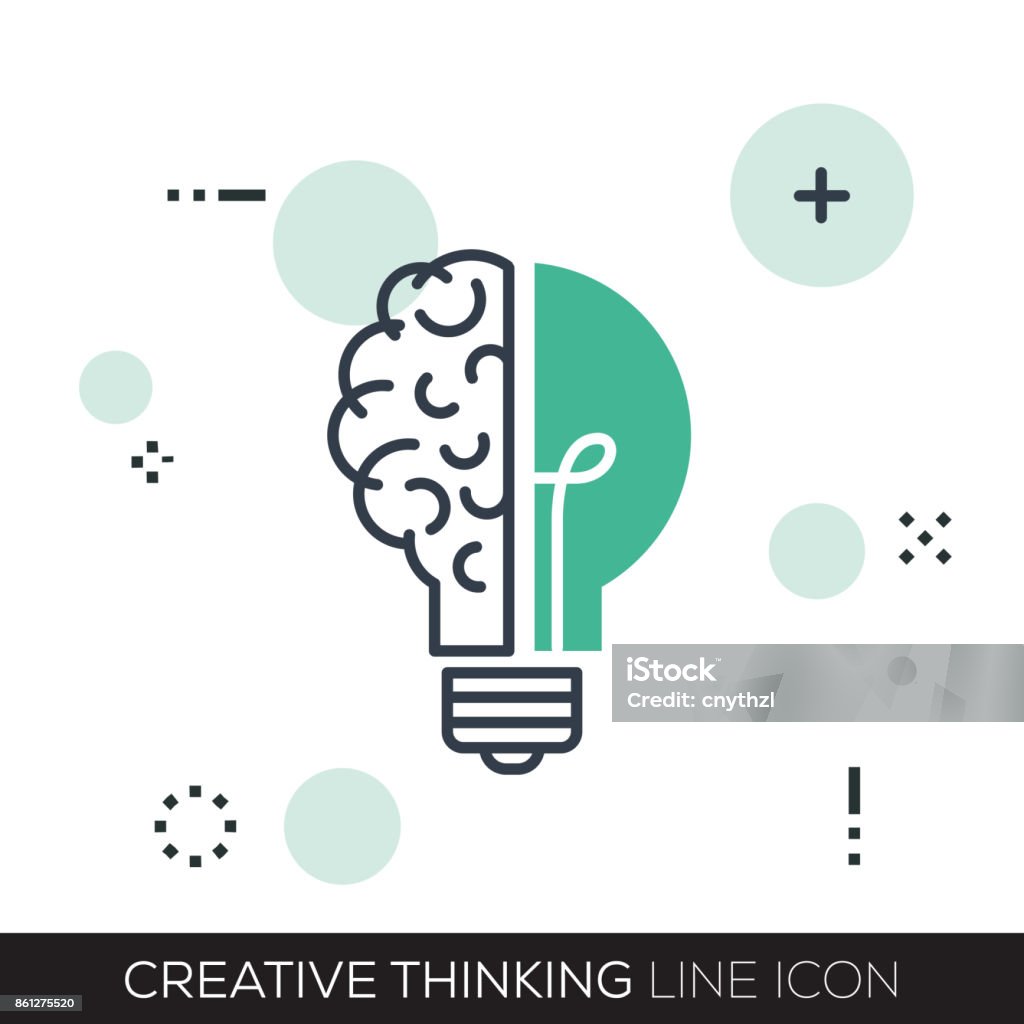 CREATIVE THINKING LINE ICON Icon stock vector