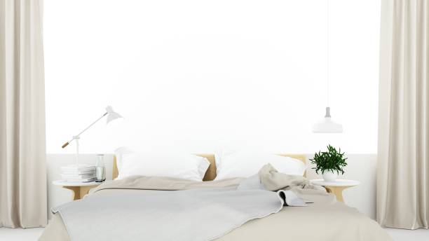 istock The interior minimal bedroom space and white background in apartment - 3D Rendering 861275918