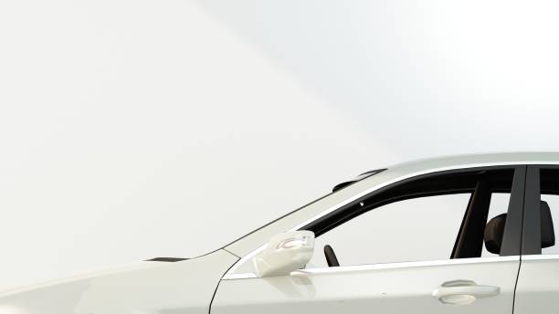 The car 3d rendering and White background