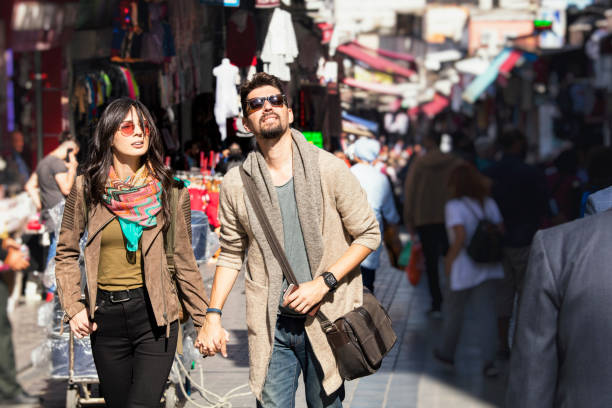 istock Tourist couple enjoying sightseeing 861282812