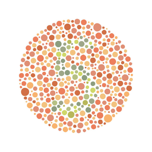 Red and Green Color Blind Test Number 5 colorblind stock illustrations