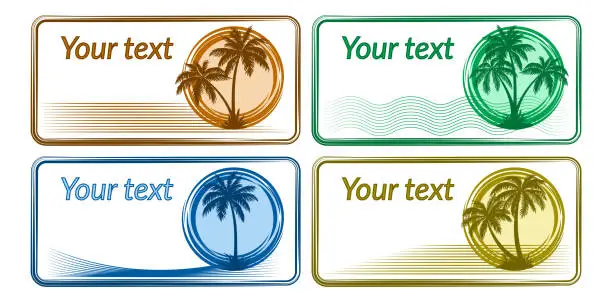 Vector illustration of Business Card with Palms