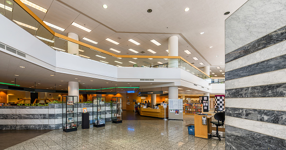 Tucson, Arizona, USA - August 8, 2017: Interior of the Joel D Valdez Main Library on Stone Avenue