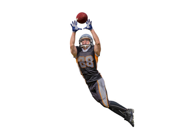 istock American football player catching ball isolated 861296376