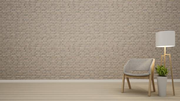 istock 3D interior rendering living space and wall decoration 861302246