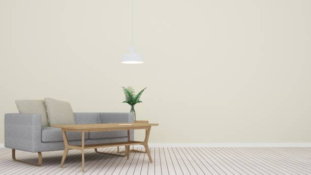 istock 3D interior rendering living space and wall decoration in hotel 861307202