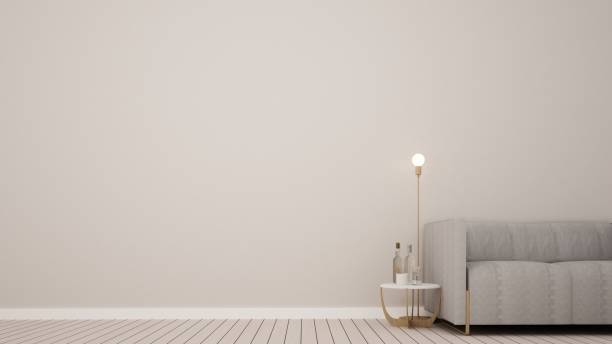 istock 3D interior rendering living space and wall decoration in hotel 861307306