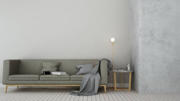 istock 3D interior minimal rendering living space and wall decoration empty room in hotel 861310134